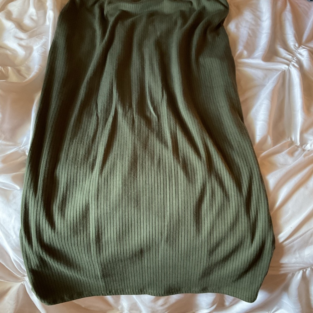 Fashion Nova Olive Backless Lace-Up Two Piece Skirt Set - Picture 4 of 7